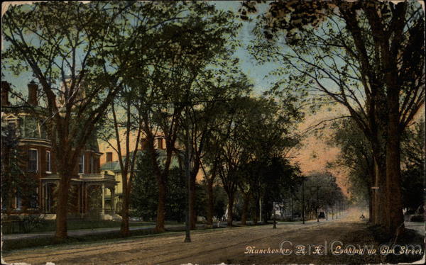 Looking up Elm Street Manchester New Hampshire