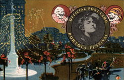 A View of Union Square, Illuminated at Night for the Portola Festival Postcard