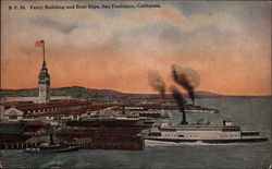 Ferry Building and Boat Slips Postcard