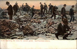 Searching the Ruins For Canned Goods Postcard