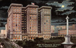 Hotel St. Francis at Night Postcard