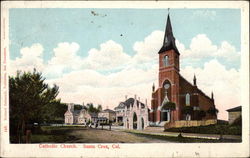 Catholic Church Santa Cruz, CA Postcard Postcard
