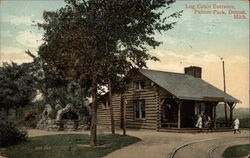 Log Cabin Entrance, Palmer Park Detroit, MI Postcard Postcard