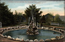 Fountain in Chitzemoke Park Port Townsend, WA Postcard Postcard