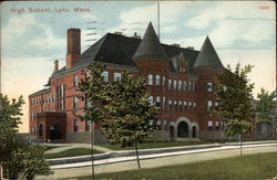 High School Lynn, MA Postcard Postcard