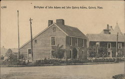 Birthplace of John Adams and John Quincy Adams Massachusetts Postcard Postcard