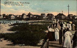 Lover's Walk on the Beach Bridge York Beach, ME Postcard Postcard