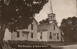 Church and Town Hall Postcard
