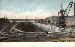 General View of the Dry Dock, Portsmouth Navy Yard Postcard