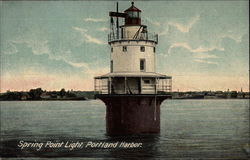 Spring Point Light - Harbor Postcard