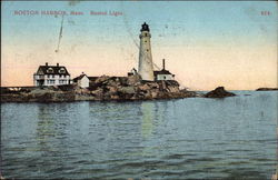 Boston Light, Boston Harbor Massachusetts Postcard Postcard