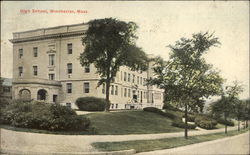 High School Winchester, MA Postcard Postcard