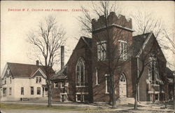 Swedish M. E. Church and Parsonage Geneva, IL Postcard Postcard