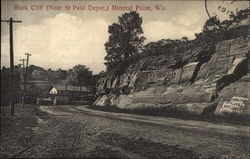 Rock Cliff, Near St. Paul Depot Mineral Point, WI Postcard Postcard