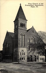 First Church of the Evangelical Association Elgin, IL Postcard Postcard