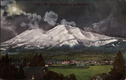 1942 - Mt. Shasta, California, by Moonlight Postcard