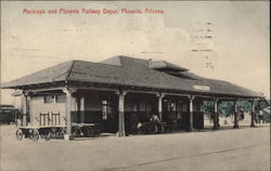 Maricopa and Phoenix Railway Depot Postcard