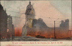 The Great Conflagration on Market Street - April 18-20, 1906 Postcard
