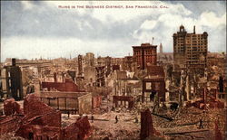 Ruins in the Business District San Francisco, CA Postcard Postcard