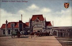 Entrance to Stock Yards Postcard