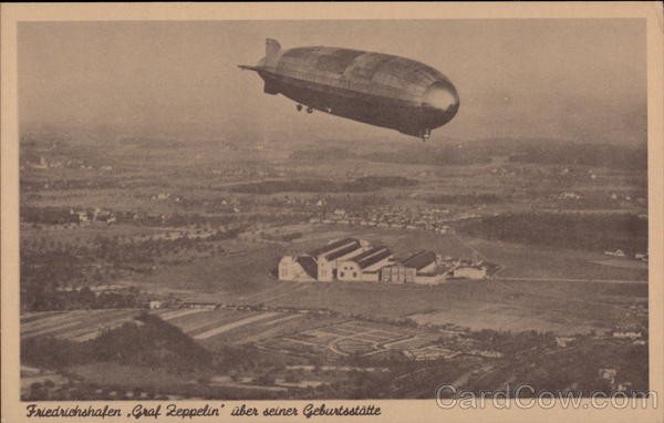 Friedrichshafen Graf Zeppelin uber seiner Geburtsstatte