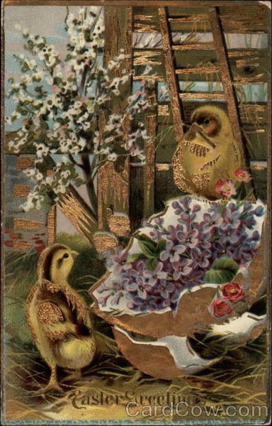 Easter Greetings With Chicks