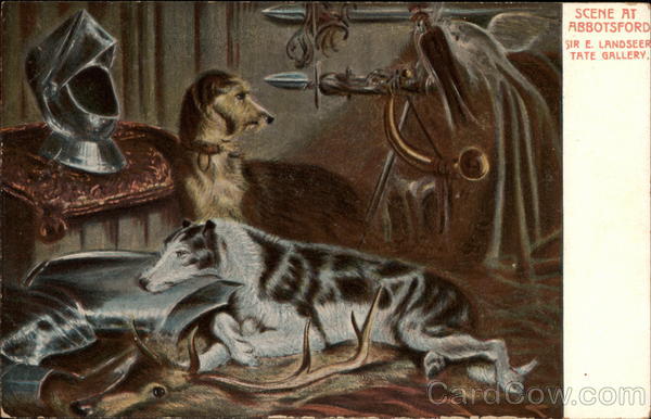 Scene at Abbotsford - Hunting Dogs Art