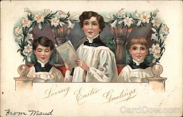 Loving Easter Greetings - Choirboys With Children
