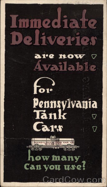 Immediate Delivery Are Now Available for Pennsylvanina Tank Cars