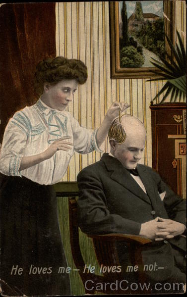 Woman Plucks Hairs from a Sleeping Man's Head Comic, Funny