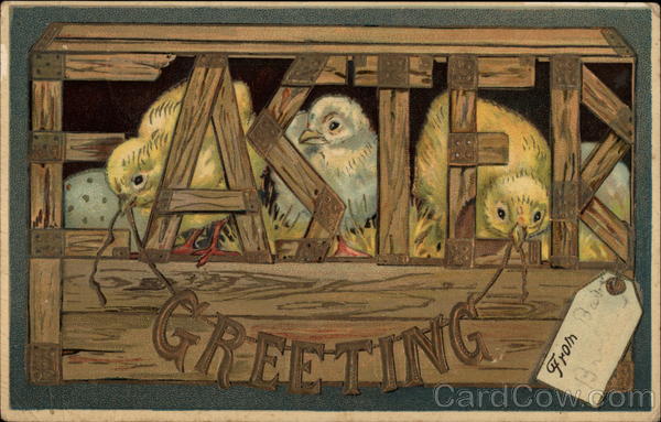 Easter Greeting With Chicks