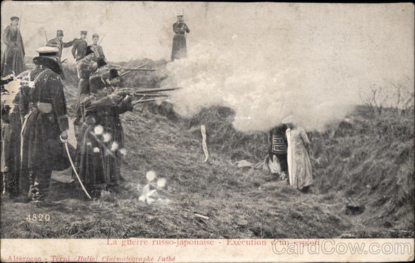 La guerre russo-japonaise - execution d'un espion Military