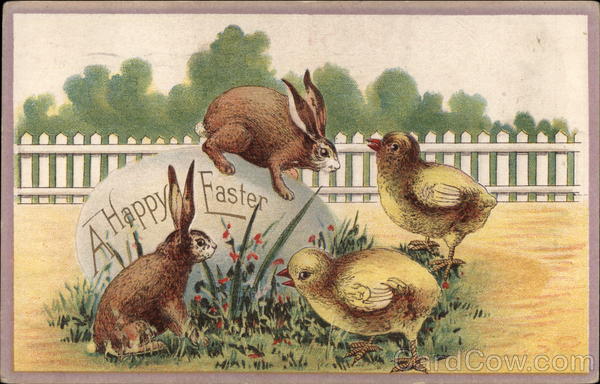 A Happy Easter With Bunnies