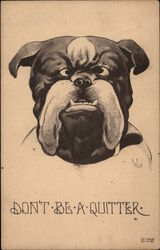 Bulldog: Don't Be a Quitter Phrases & Sayings Postcard Postcard