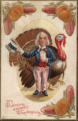 Wishing You a Bountiful Thanksgiving Patriotic Postcard Postcard