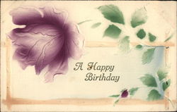 Happy Birthday - Purple Flower Postcard