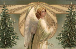 A Happy Christmas Angels Postcard Postcard