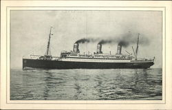 On Board United American Line's SS Reliance Postcard