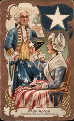 Washington Adopting the Five Pointed Star Postcard