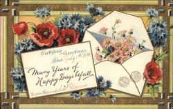 Birthday card with lots of different flowers Postcard