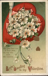 Love's greeting to my Valentine Flowers Postcard Postcard