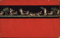 Pompei - Casa dei Vettii. Amorini in bighe di cervi Art Postcard Postcard