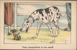 Dalmation Speaks to a Chihuahua Postcard