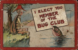 I elect you member of the bug club Comic, Funny Postcard Postcard