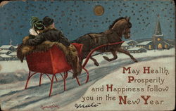 May Health, Prosperity and Happiness Follow You in the New Year Postcard