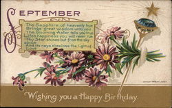 September Birthday Greetings Astrology & Zodiac Postcard Postcard