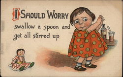 I Should Worry Comic, Funny Postcard Postcard