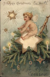 A Happy Christmas Angels Postcard Postcard