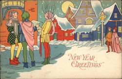 New Year Greetings Postcard