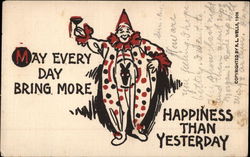 Clown - May every day bring more happiness than yesterday Postcard